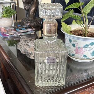 🇮🇹Vintage Godinger Clear Glass Ribbed Fine Crystal Decanter with Stopper